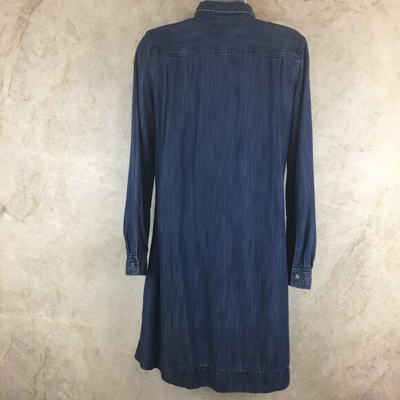 Anne Taylor LOFT Blue Chambray Button-Up Shirt Dress Women's Size  XS - Picture 2 of 16